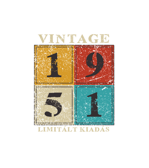 vintage_1951_limitált_világos minta fehér pólón