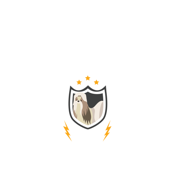 Biztonsági szolgálat Shih Tzu minta fekete pólón