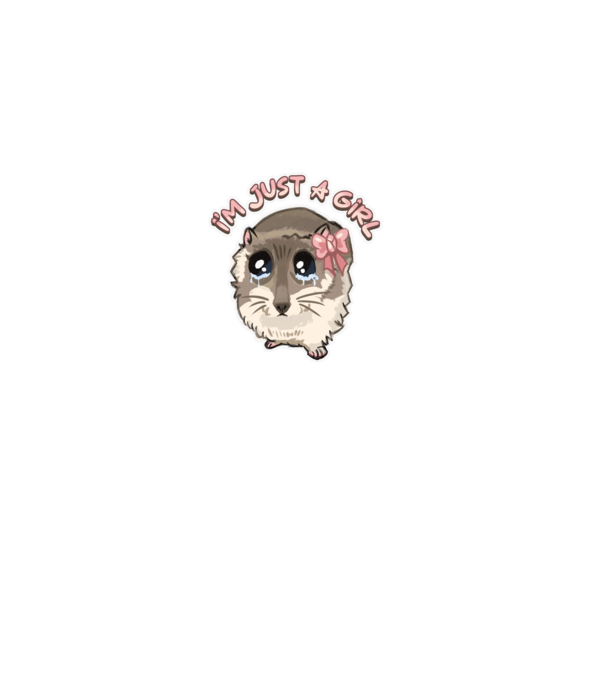 Sad coquette hamster meme felirattal minta fehér pólón