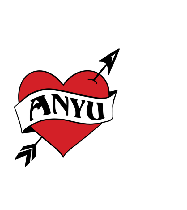 Anyu retro szív minta fehér pólón