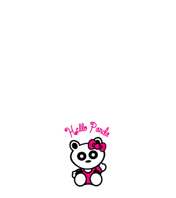 Hello Panda minta fehér pólón