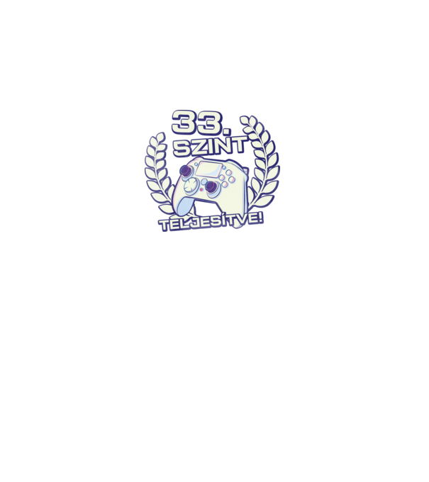 33. szint teljesítve minta fekete pólón