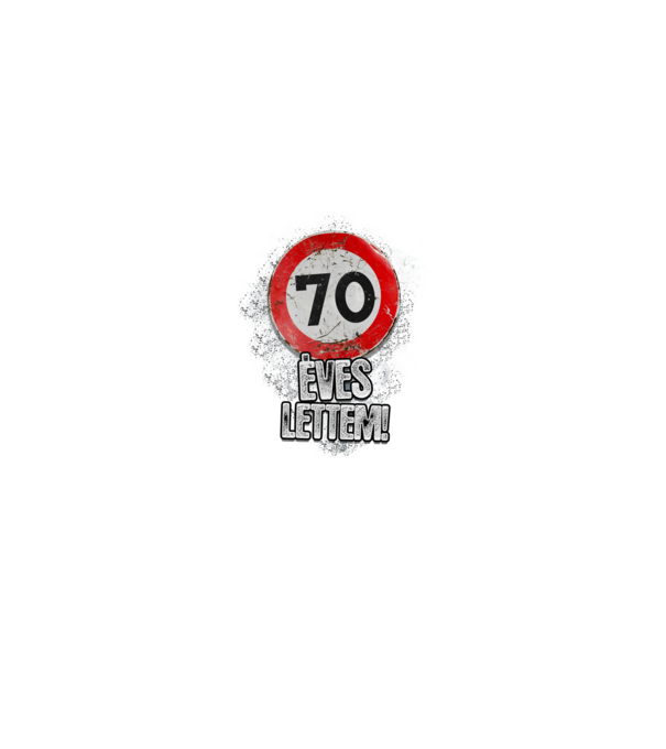Speedlimit 70 éves minta fekete pólón