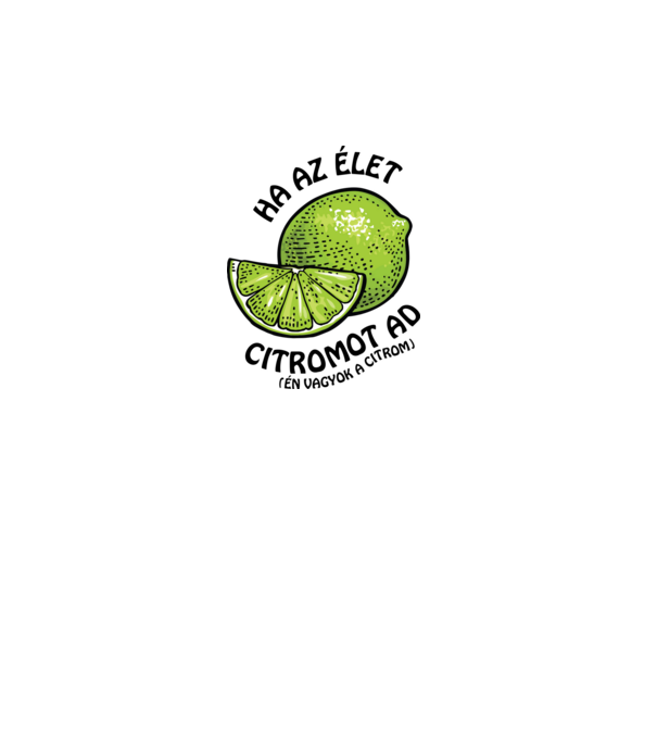 Tequila és citrom fekete minta fehér pólón