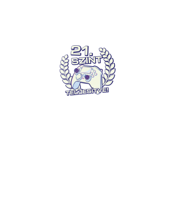21. szint teljesítve minta fekete pólón