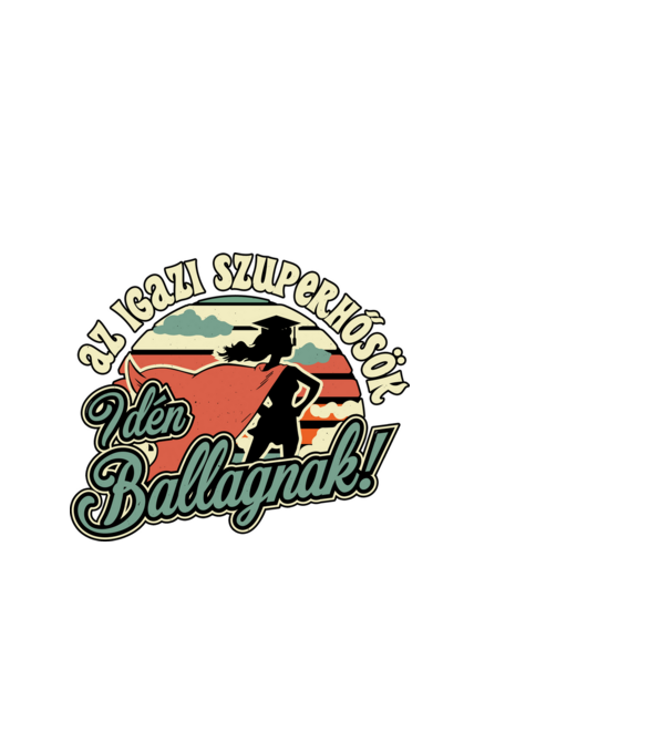 Szuperhős ballagó lány minta fekete pólón