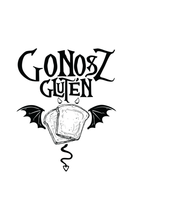 Gonosz Glutén minta fehér pólón