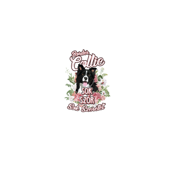 FLORAL DOGGO  border collie  minta szürke pólón