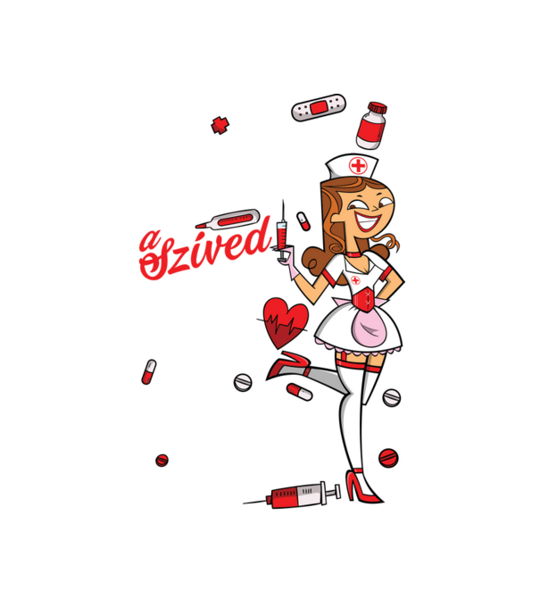 Elég cuki nővérke minta fehér pólón