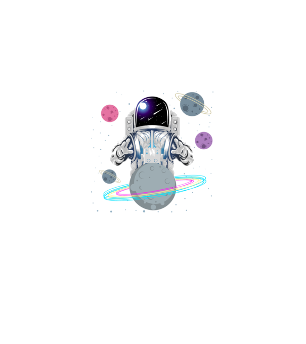 Astronaut planets minta fekete pólón