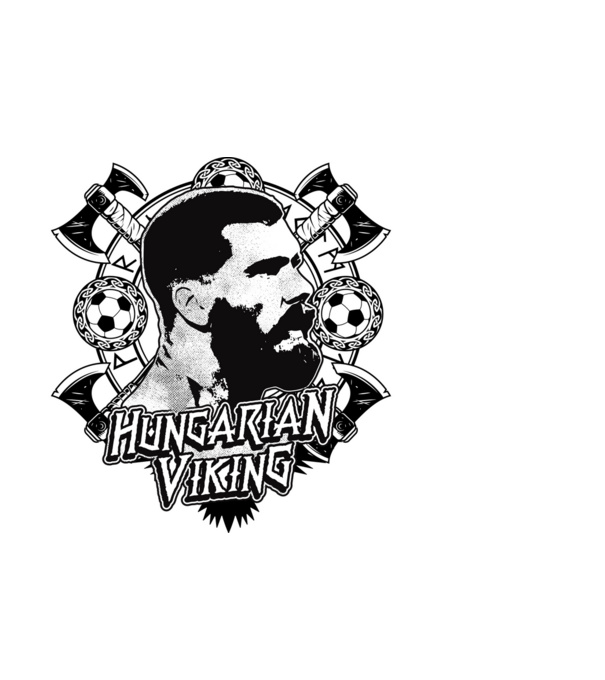 Hungarian Viking fekete minta világoskék pólón