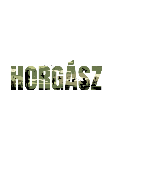 HORGÁSZ minta fekete pólón