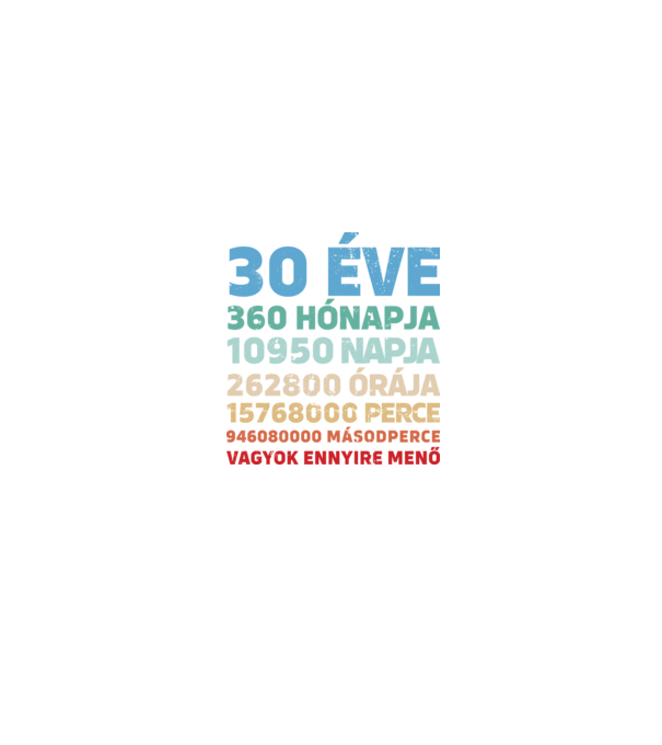 30 éve vagyok ennyire menő minta fekete pólón