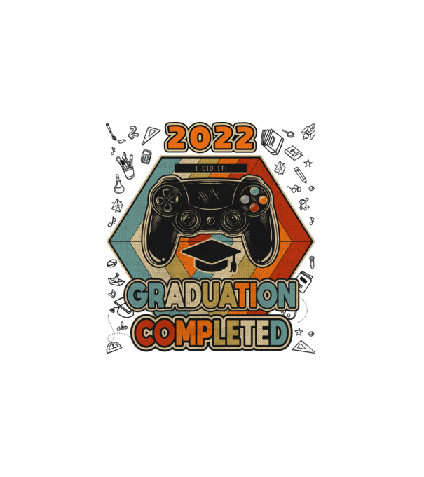 Retro graduation complete minta fehér pólón