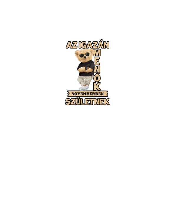 Menő Maci szülinap NOVEMBER minta türkiz pólón