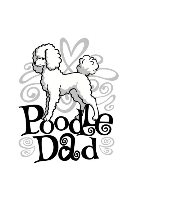 Uszkár Poodle Dad minta világoskék pólón