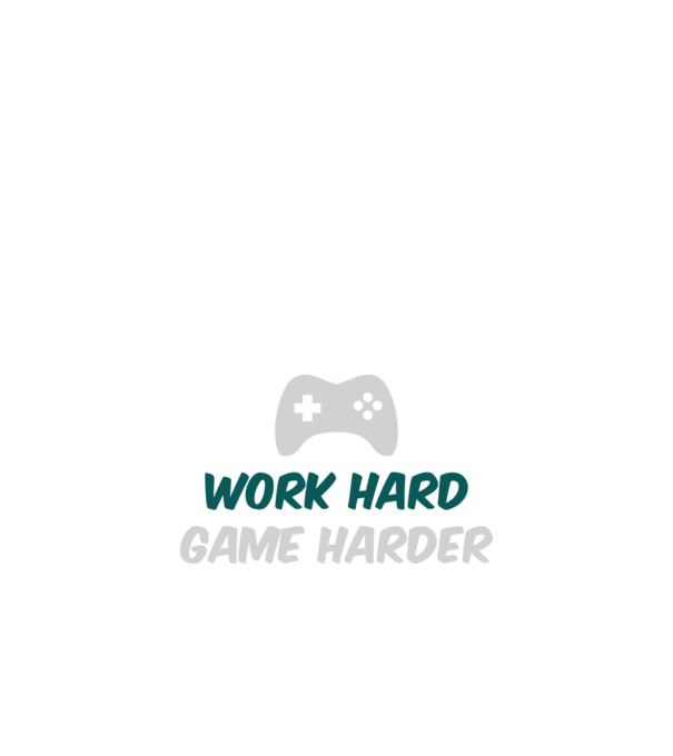 Work hard, game harder minta fekete pólón