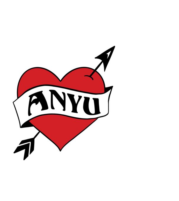 Anyu retro szív minta fekete pólón