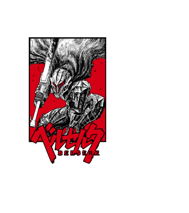 Berserk Guts minta fekete pólón