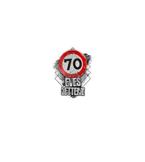 Speedlimit 70 éves fehérre minta fehér pólón