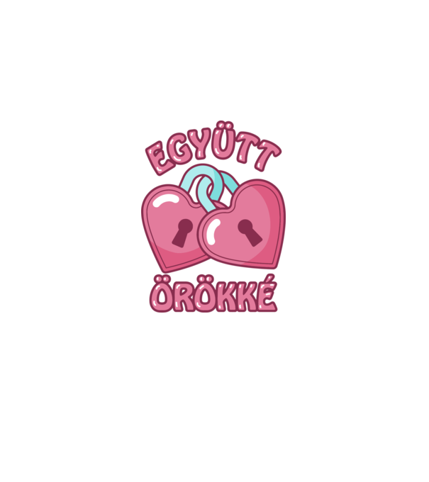 Együtt örökre szívlakatok minta fehér pólón