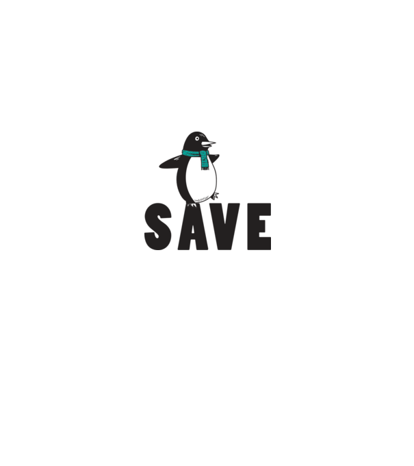 Save penguin minta fehér pólón