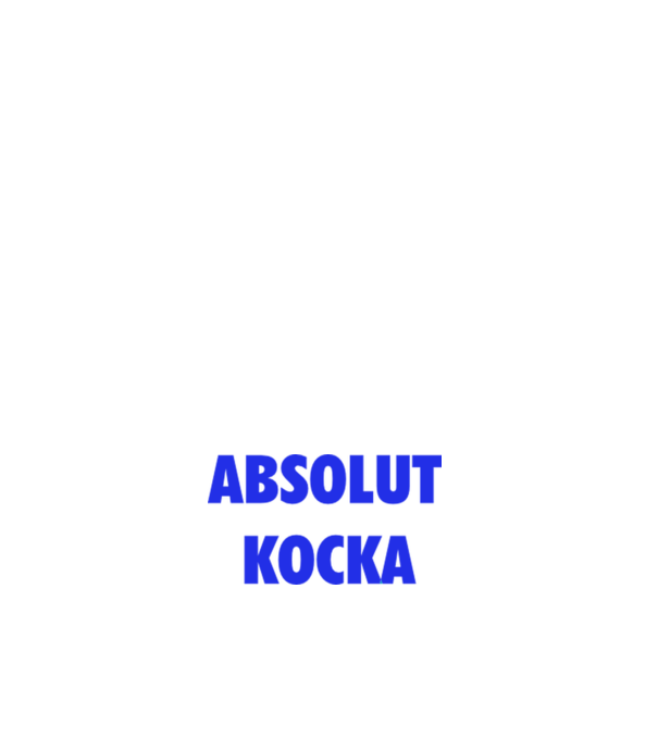 Absolut Kocka minta fehér pólón
