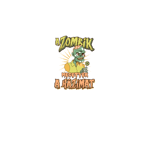 A zombik megették a házim minta fekete pólón