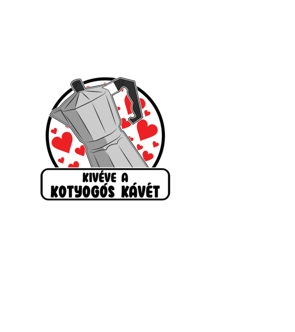Kotyogós kávé minta fekete pólón