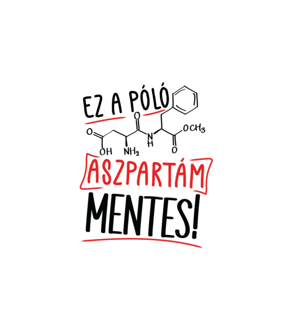 Aszpartám mentes doodle minta fehér pólón