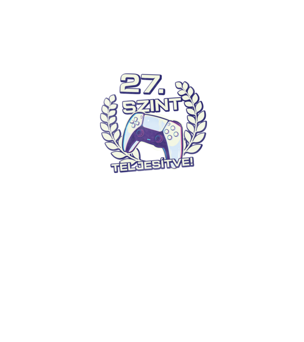 27. szint teljesítve PS5 v2 minta fekete pólón