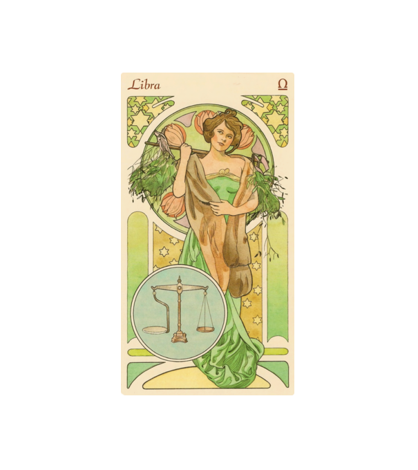 Tarot Horoszkóp MÉRLEG minta fehér pólón