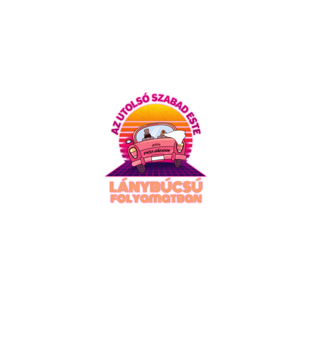 Retrowave lánybúcsú folyamatban minta farmerkék pólón