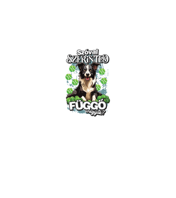 Border Collie labda függő minta fekete pólón
