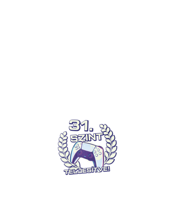 31. szint teljesítve PS5 v2 minta sötétkék pólón