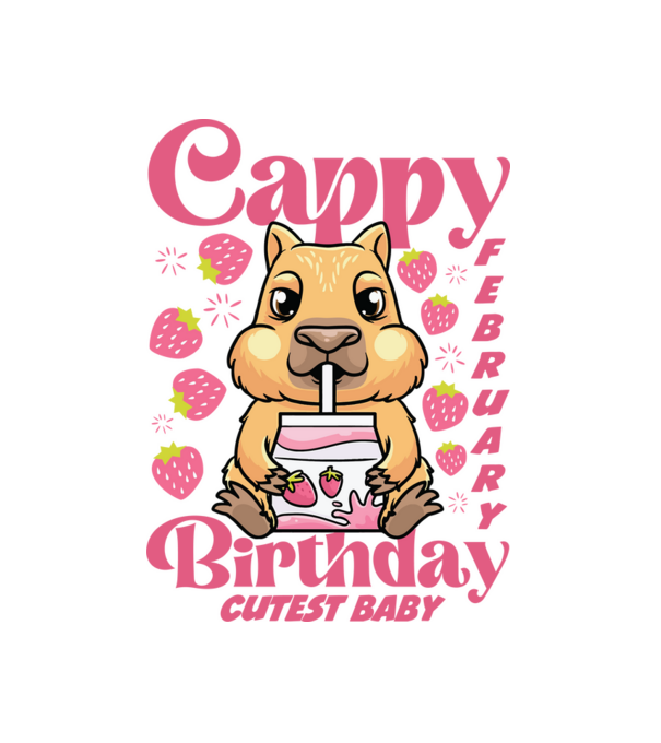 Cappy Birthday February minta fehér pólón