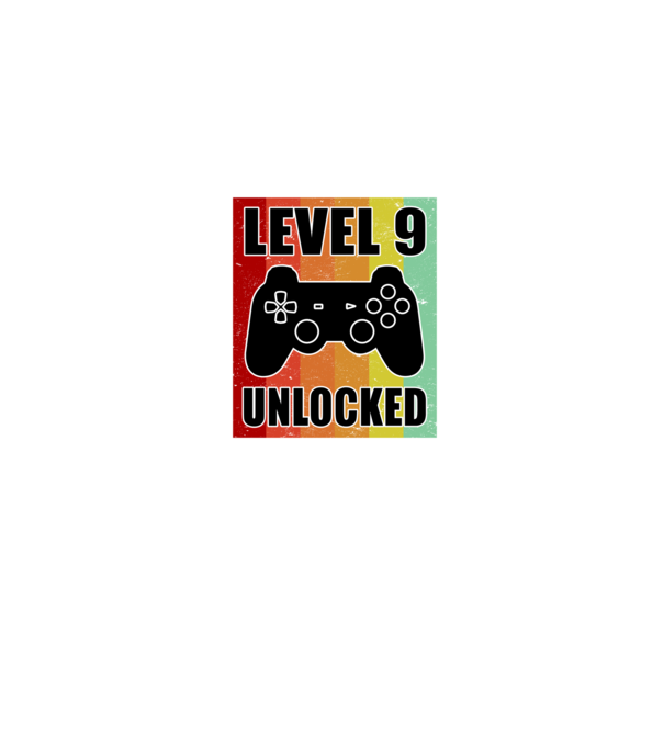 level 9 unlocked retro gamer minta farmerkék pólón