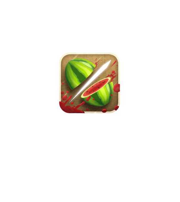 Fruit Ninja Ikon minta fehér pólón