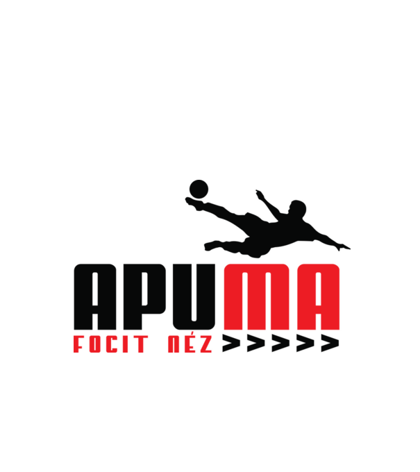 Apuma focit néz minta fehér pólón