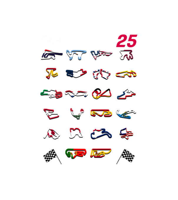 MOTOGP 25 CALENDAR fekete alapra minta fehér pólón