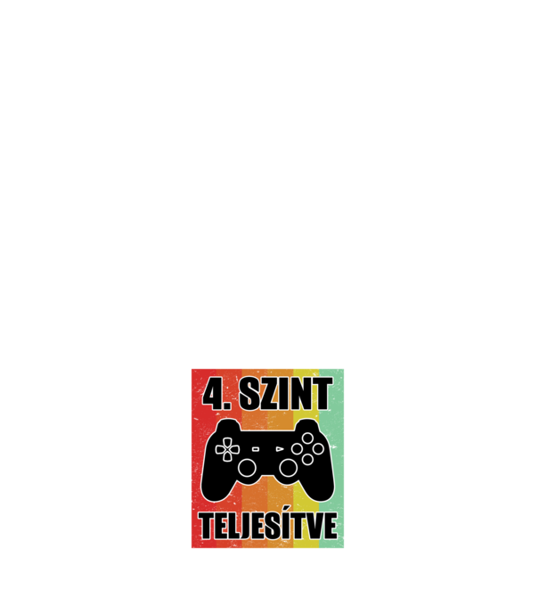 4 szint teljesítve retro gamer minta sötétkék pólón