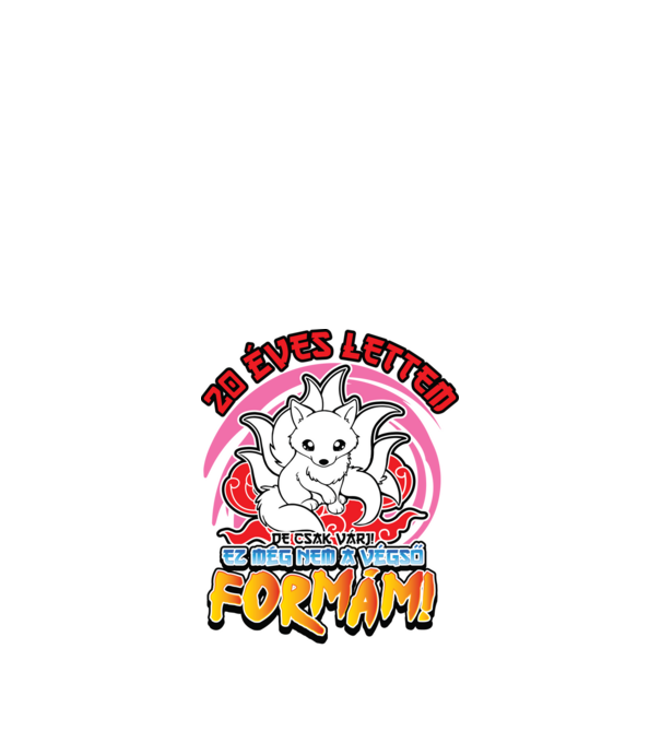 Naruto szülinap_20 éves minta fehér pólón