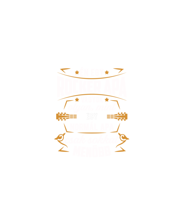 Menő Rocker apa minta fekete pólón