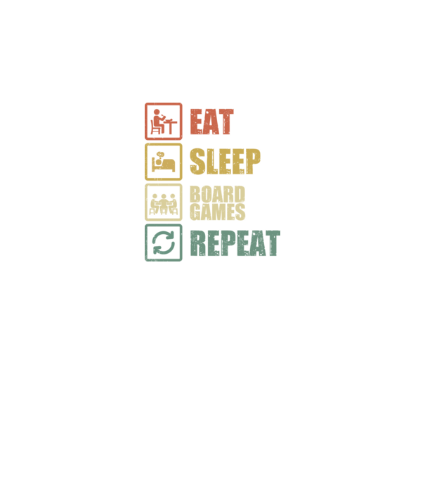 Eat sleep Board Game repeat minta fekete pólón