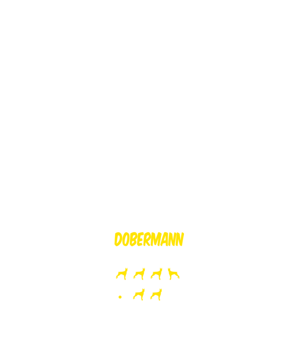 Makacs dobermann minta sötétkék pólón