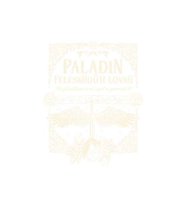 Dungeons and Dragons Paladin minta fehér pólón