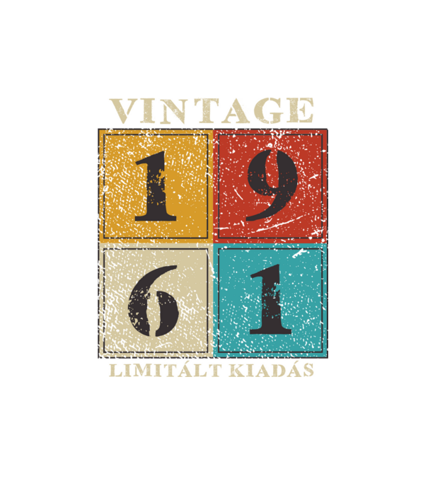 vintage_1961_limitált_világos minta fehér pólón