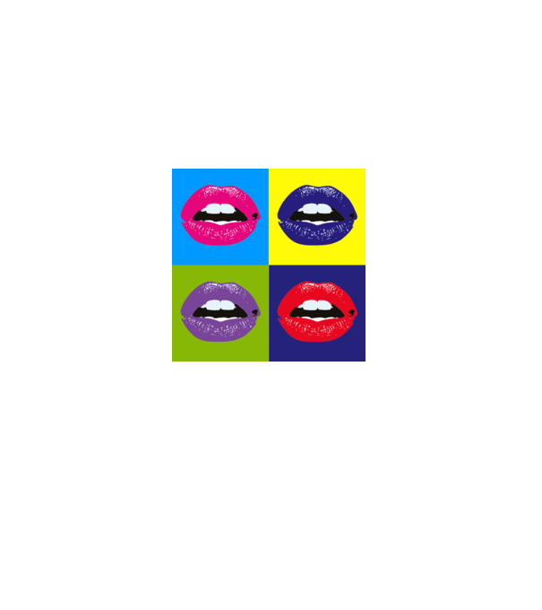 Pop art minta fehér pólón