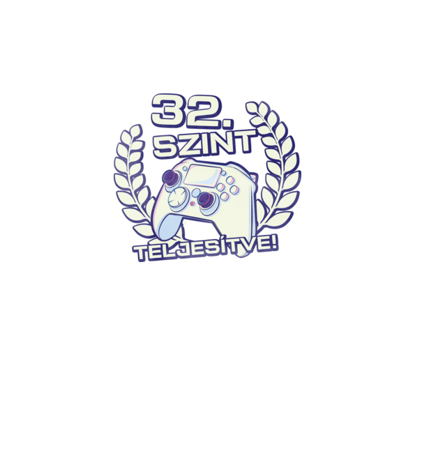 32. szint teljesítve minta türkiz pólón