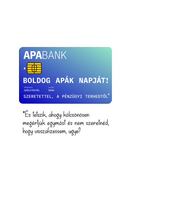 ApaBank minta fekete pólón